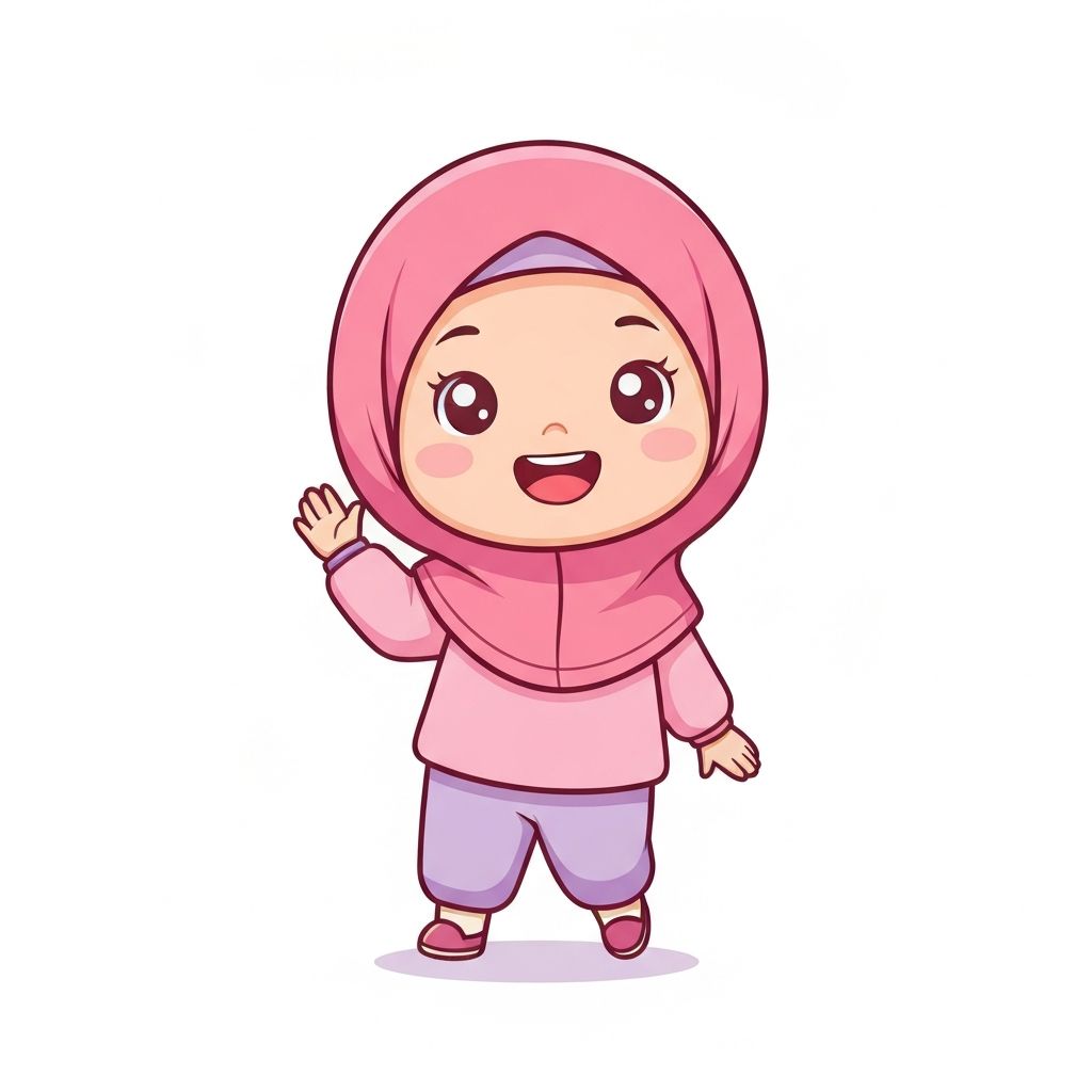 Syarifah - karakter pemandu belajar perempuan berhijab